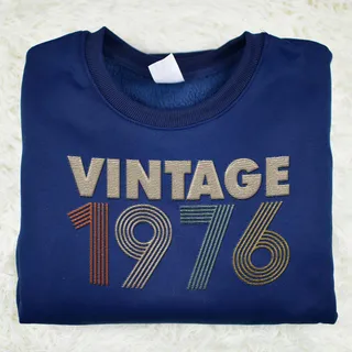 Vintaged 1976 Embroidered Sweatshirt – Navy