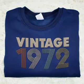 Vintaged 1972 Embroidered Sweatshirt – Navy