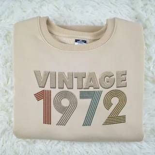 Vintaged 1972 Embroidered Sweatshirt – Khaki
