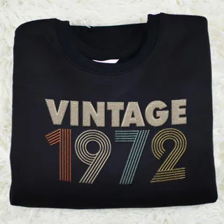 Vintaged 1972 Embroidered Sweatshirt – Black