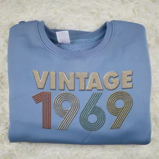 Vintaged 1969 Embroidered Sweatshirt – Blue