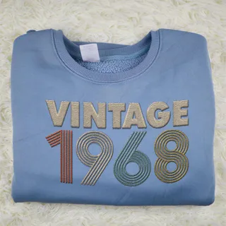 Vintaged 1968 Embroidered Sweatshirt – Blue