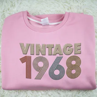 Vintaged 1968 Embroidered Sweatshirt – Pink