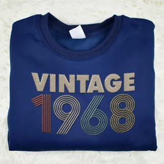 Vintaged 1968 Embroidered Sweatshirt – Navy