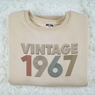 Vintaged 1967 Embroidered Sweatshirt – Khaki