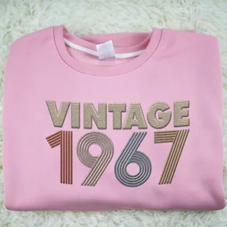 Vintaged 1967 Embroidered Sweatshirt – Pink
