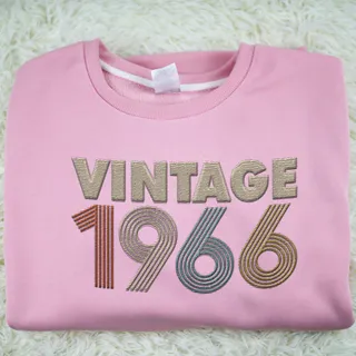 Vintaged 1966 Embroidered Sweatshirt – Pink