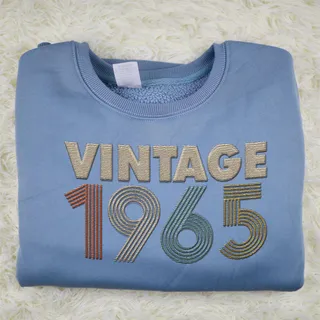 Vintaged 1965 Embroidered Sweatshirt – Blue