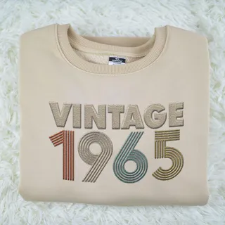 Vintaged 1965 Embroidered Sweatshirt – Khaki