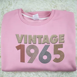 Vintaged 1965 Embroidered Sweatshirt – Pink