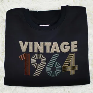 Vintaged 1964 Embroidered Sweatshirt – Black