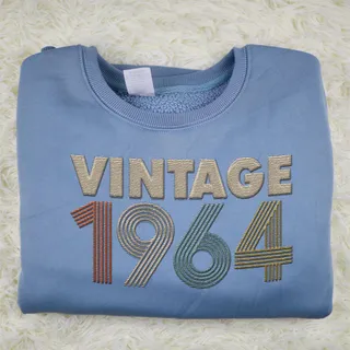 Vintaged 1964 Embroidered Sweatshirt – Blue