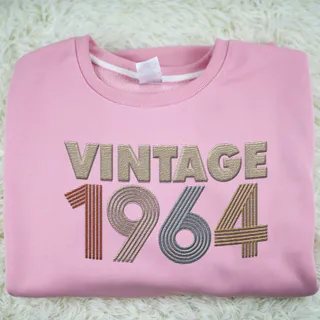 Vintaged 1964 Embroidered Sweatshirt – Pink