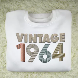 Vintaged 1964 Embroidered Sweatshirt – White