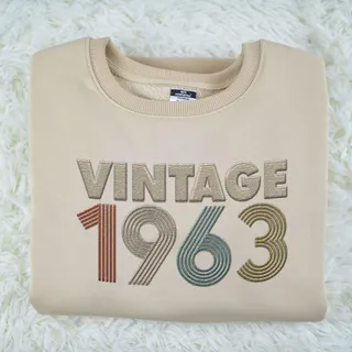 Vintaged 1963 Embroidered Sweatshirt – Khaki