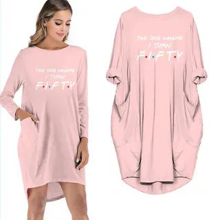 The One Where I Turn Fifty Pocket Dress – Pink