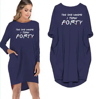 The One Where I Turn Forty Pocket Dress – Blue