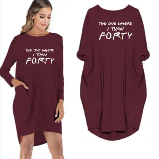 The One Where I Turn Forty Pocket Dress – Red