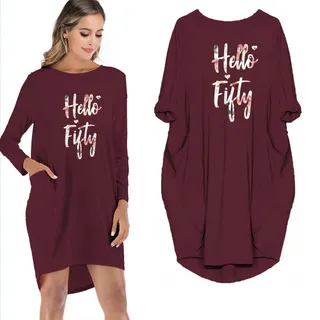 Hello Fifty Pocket Dress – Red