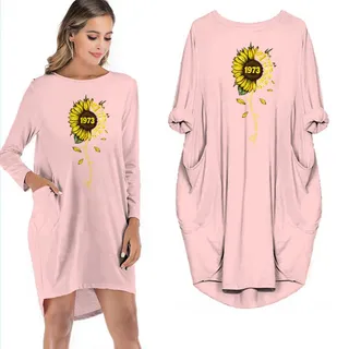 1973 47 Years Of Being Awesome You Are My Sunshine Vintage Pocket Dress – Pink