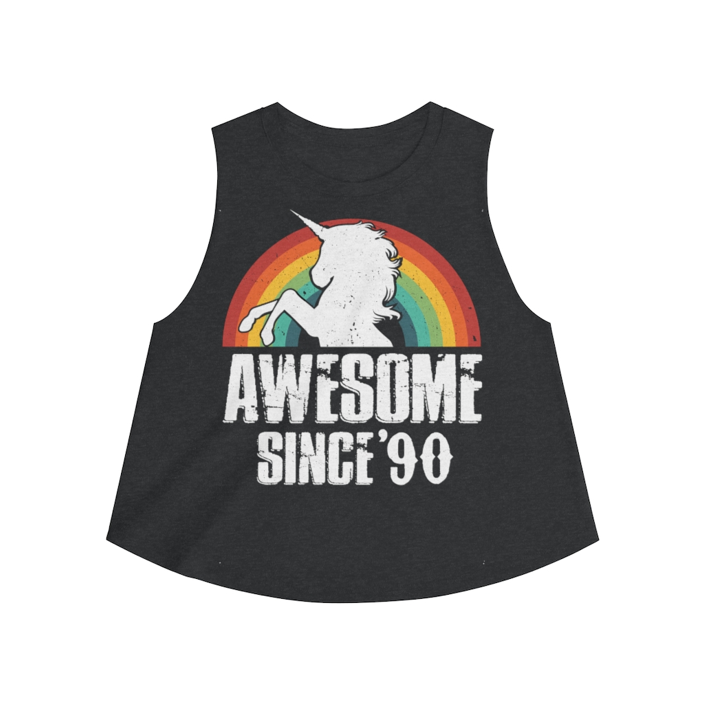 30th Birthday Gift Ideas For Girls| 30th Unicorn Birthday Shirts Awesome Since 1990 - Women's Crop top - variant image 1
