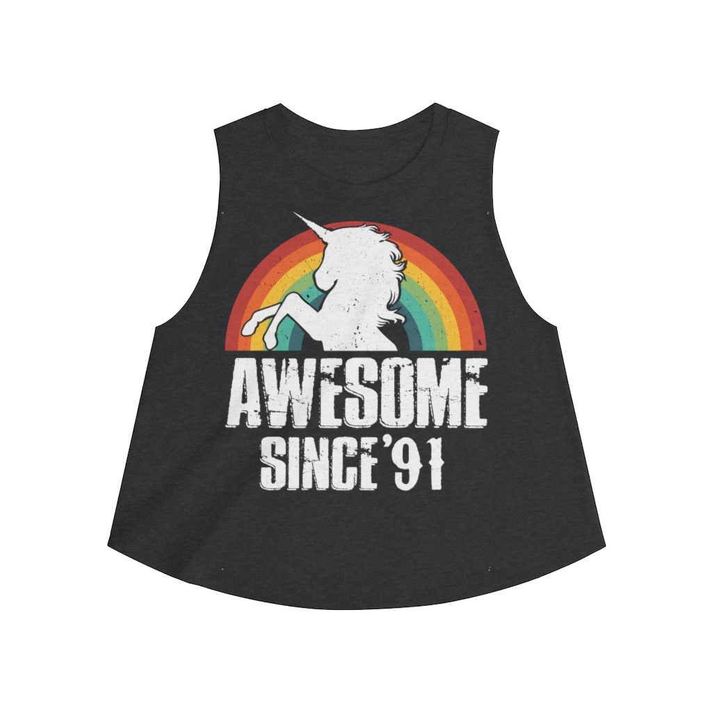 29th Birthday Gift Ideas For Girls| 29th Unicorn Birthday Shirts Awesome Since 1991 - Women's Crop top - variant image 1