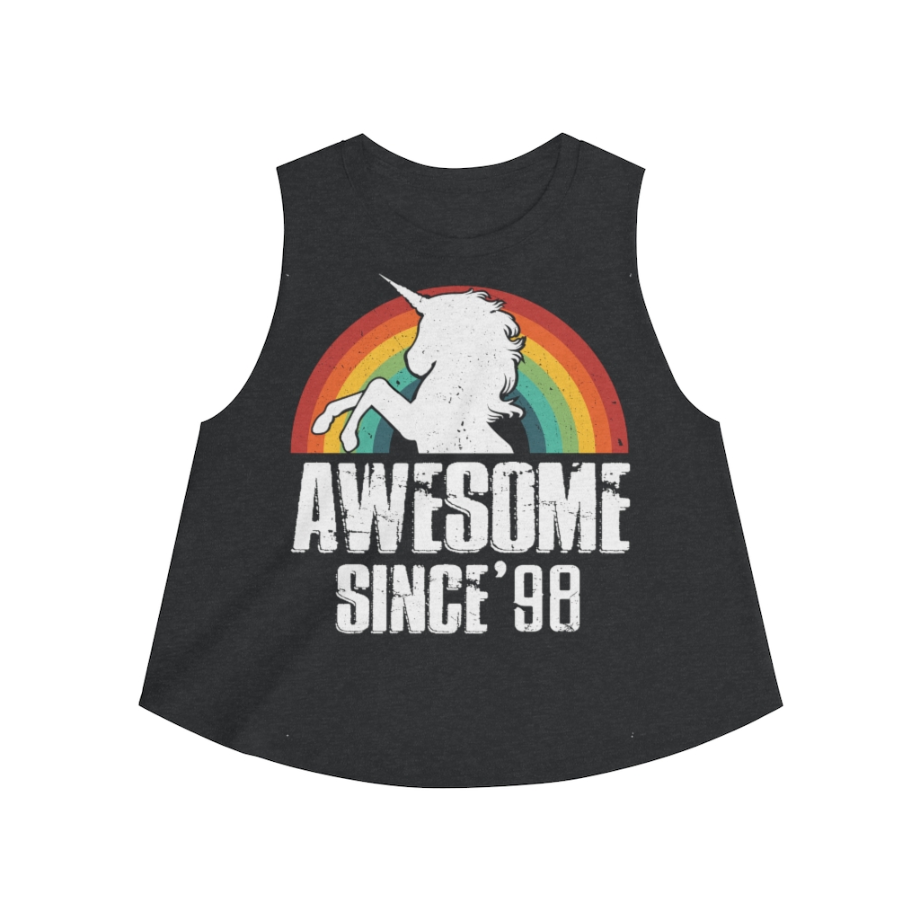 22nd Birthday Gift Ideas For Girls| 22nd Unicorn Birthday Shirts Awesome Since 1998 - Women's Crop top - variant image 1
