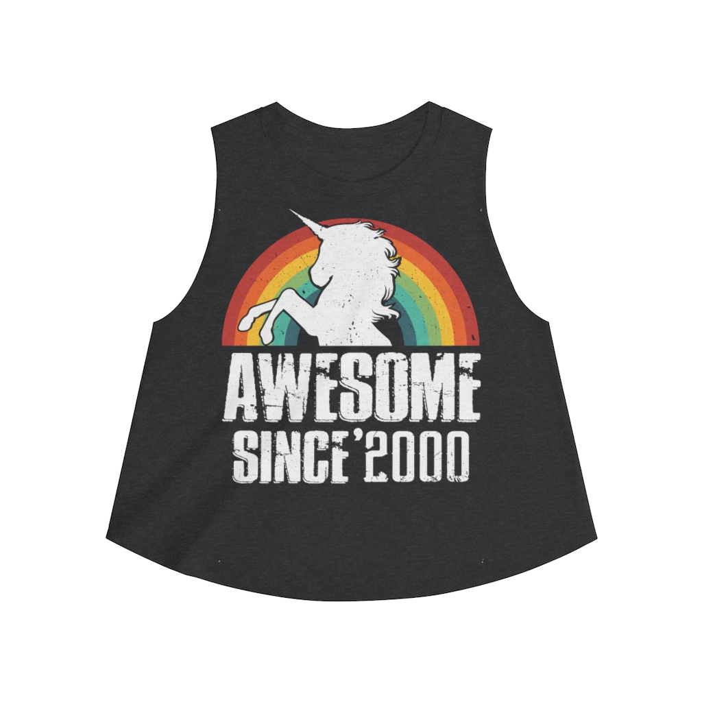 20th Birthday Gift Ideas For Girls| 20th Unicorn Birthday Shirts Awesome Since 2000 - Women's Crop top - variant image 1