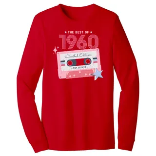 The Best Of 1960 Birthday Long Sleeve T-Shirt – Red