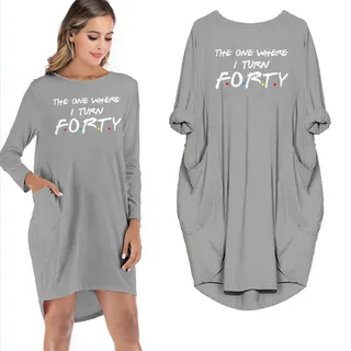 The One Where I Turn Forty Limited Edition Pocket Dress – Grey