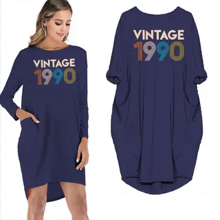 Vintage 1990 Limited Edition Pocket Dress – Blue