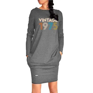 41th Birthday Shirt Gift Ideas for Women Vintage 1979 Pocket Dress – Dark Heather