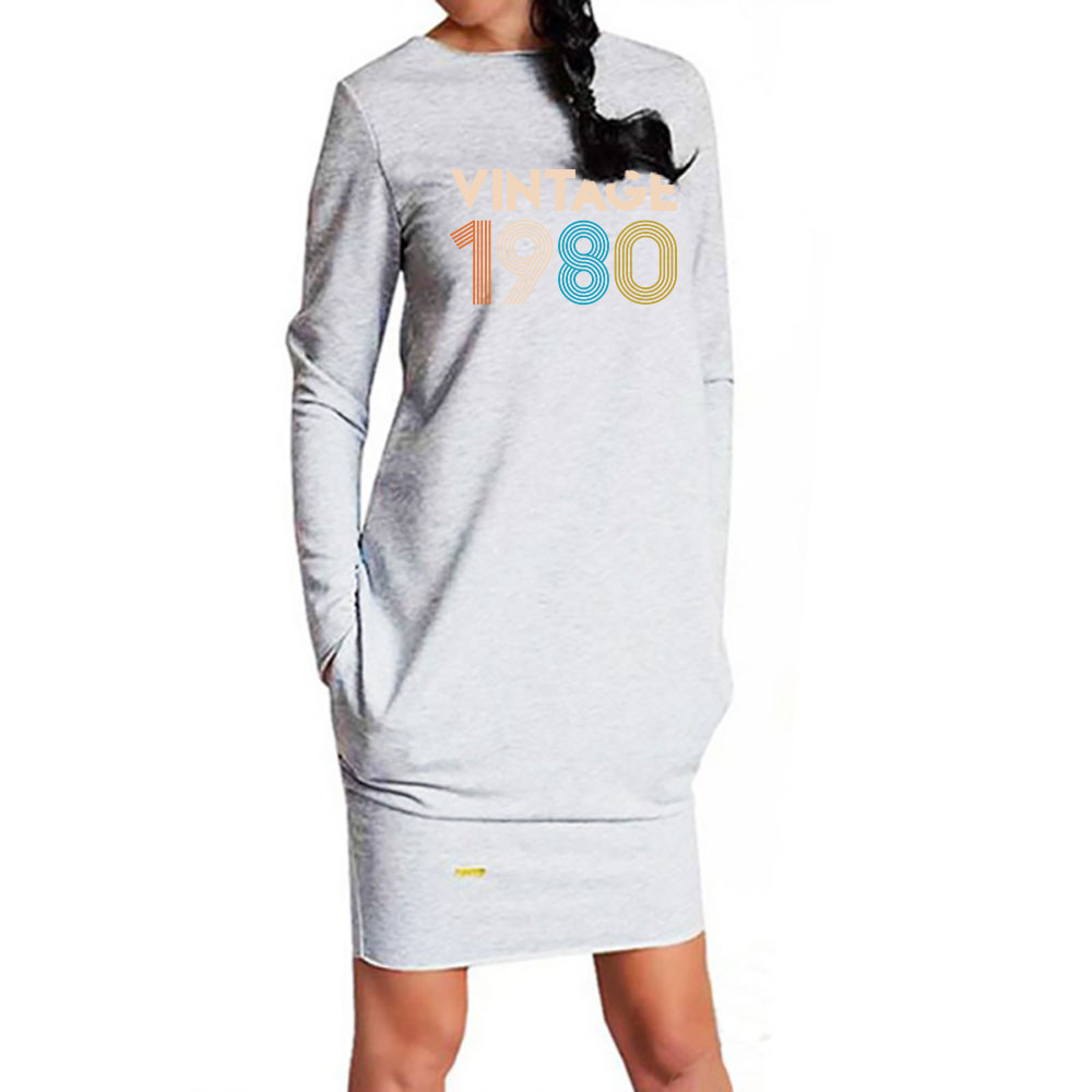 40th Birthday Shirt Gift Ideas for Women Vintage 1980 Pocket Dress - variant image 1