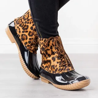 Sequin Boots For Women – Leopard