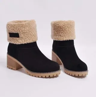 Cosy Premium Suede Winter Boots For Women – Black