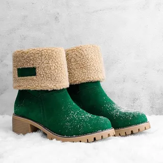 Cosy Premium Suede Winter Boots For Women – Green