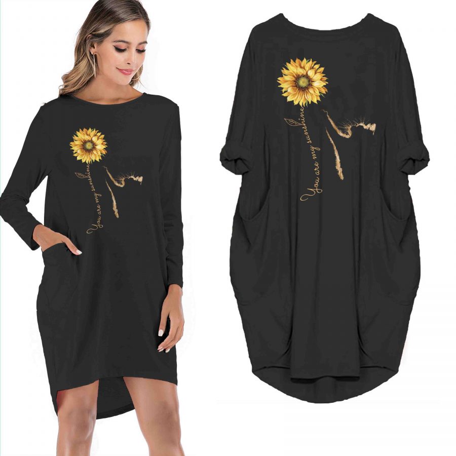 Cat You Are My Sunshine Limited Edition Pocket Dress Sunflower T-shirt - variant image 1