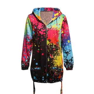 Fashion Tie dyeing Coats for Women – Black