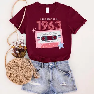 The Best Of 1963 Birthday T-Shirt – Maroon