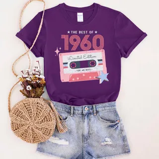 The Best Of 1960 Birthday T-Shirt – Purple