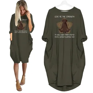 Labrador Retriever Print Pocket Dress Funny Saying For Dog Lovers – Green