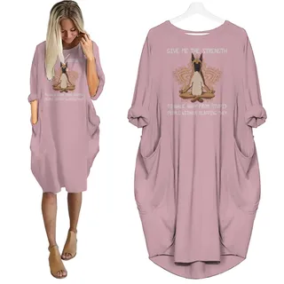 Great Dane Print Pocket Dress Funny Saying For Dog Lovers – Pink