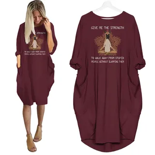 Great Dane Print Pocket Dress Funny Saying For Dog Lovers – Red