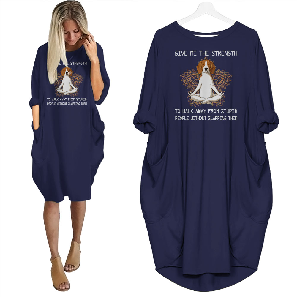 Beagle Dog Print Pocket Dress Funny Saying - variant image 1