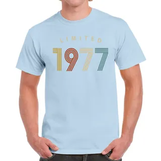 Limited Unique 1977 Birthday T-Shirt For Men Women – Light Blue