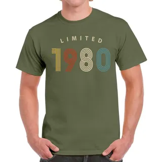 Limited Unique 1980 Birthday T-Shirt For Men Women – Military Green