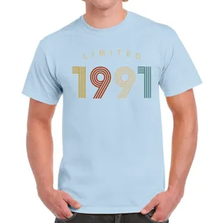 Limited Unique 1991 Birthday T-Shirt For Men Women – Light Blue