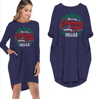 This Is My Christmas Movie Watching Dress – Blue