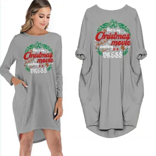 This Is My Christmas Movie Watching Dress – Grey