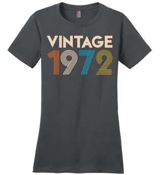 Vintage 1972 Limited Edition Ladies Perfect Weight Tee – Charcoal